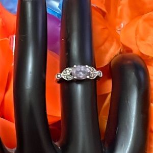 925 Stamped Purple Stone Earrings Sz 5